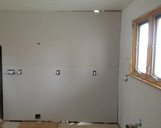 Removed and installed new drywall